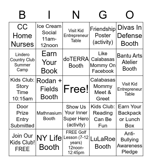 #YouthEmpowerment Bingo Card