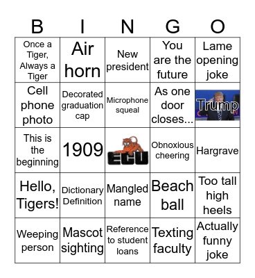 Graduation Bingo Card