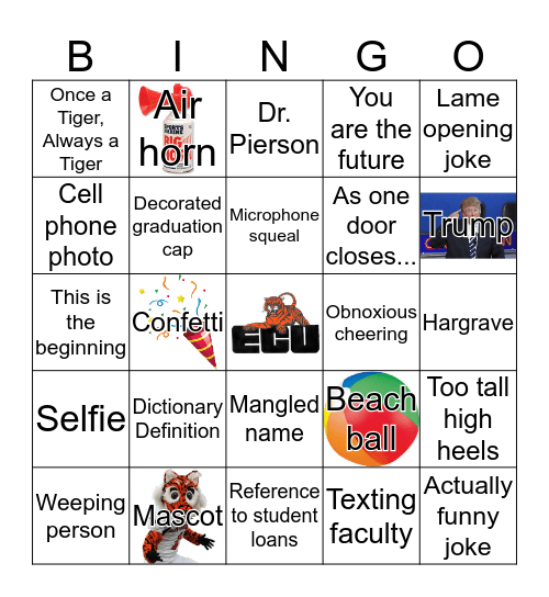 Graduation Bingo Card