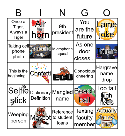 Graduation Bingo Card