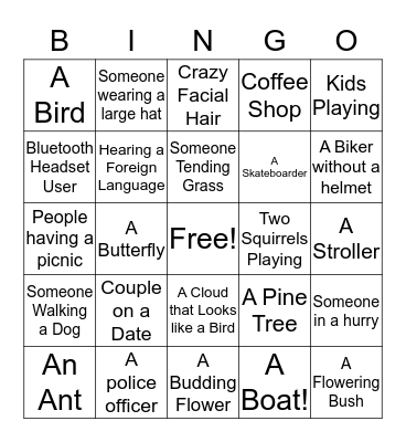 Minneapolis Bingo Card