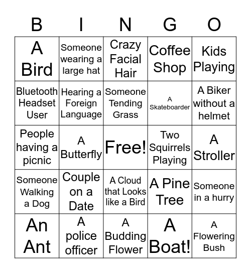 Minneapolis Bingo Card