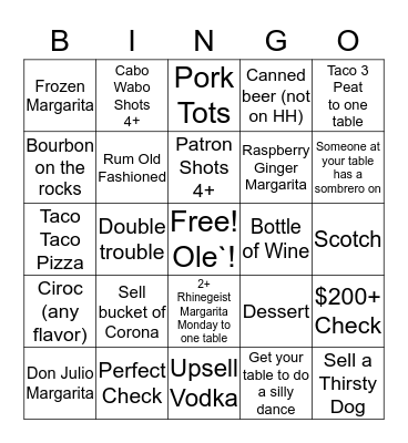 Cinco de BINGO Card