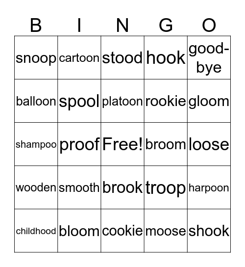 Unit 29  Bingo Card