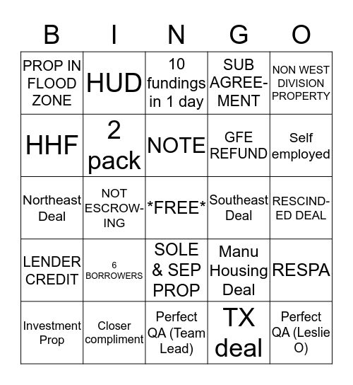 HARPINGO Bingo Card