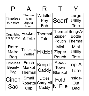 Thirty-One Bingo Card