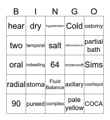 Bellin Exam #3 Review Bingo Card