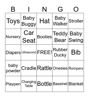 BABY Bingo Card