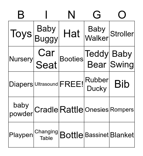 BABY Bingo Card