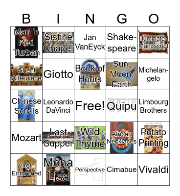 Co-op art bingo Card