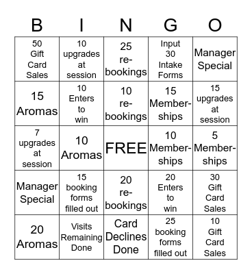 Brianna's Bingo Card
