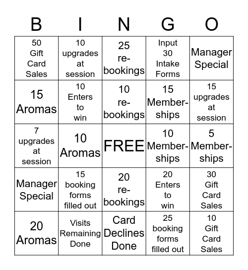 Brianna's Bingo Card