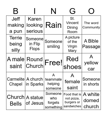Middle School Mayhem Bingo Card