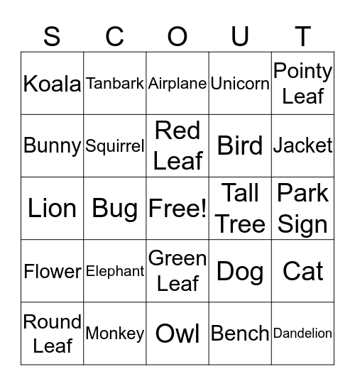 Mini-Camporee BINGO Card