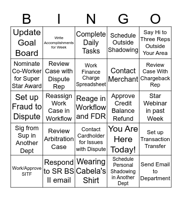SR BS II Bingo Card