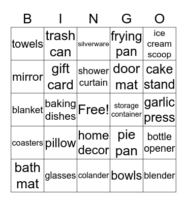 Maggie's Bridal Shower Bingo Card