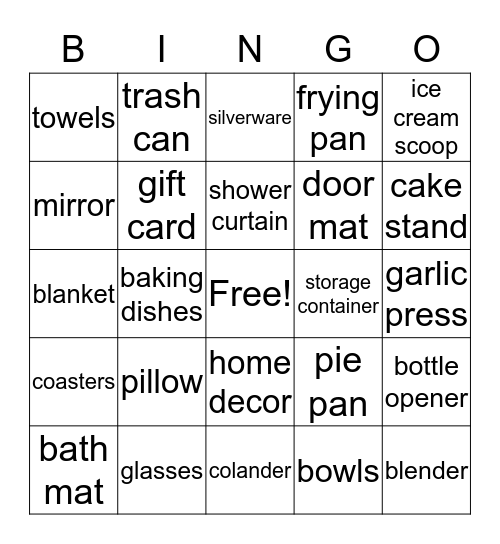 Maggie's Bridal Shower Bingo Card