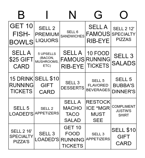 ROCKETS VS SPURS Bingo Card