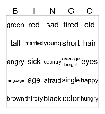 E Bingo Card