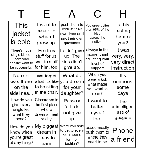 BINGO! Bingo Card