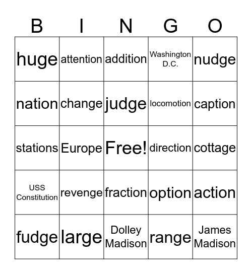 CKLA Spelling Bingo- U6 L11-15 Bingo Card