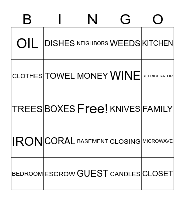 BUYERS BINGO Card