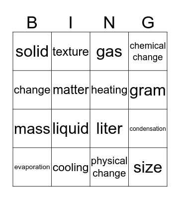 Science Trivia Bingo Card