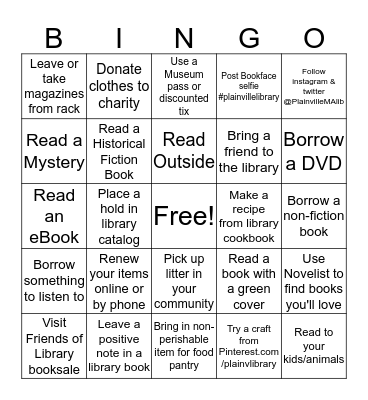 Adult & Teen Summer BINGO Card