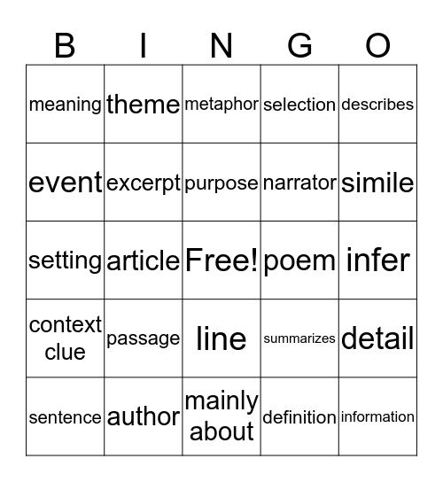 EOG Bingo 2 Bingo Card