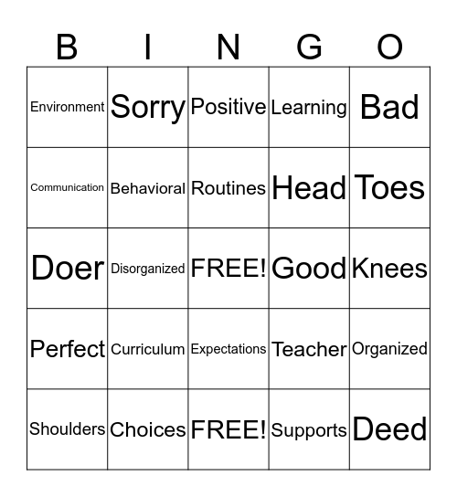Let's Review! Bingo Card