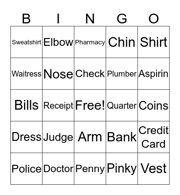 Vocab Review for Test  Bingo Card