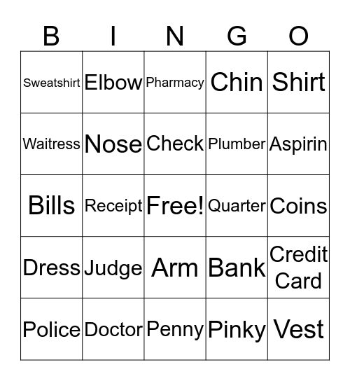 Vocab Review for Test  Bingo Card