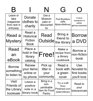 Adult & Teen Summer BINGO Card