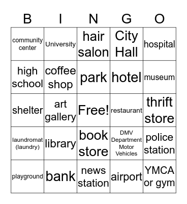 Community Bingo Card