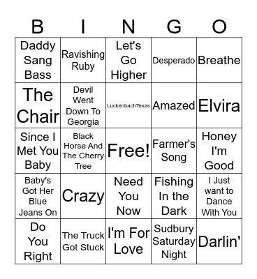 Bingo Country Bingo Card