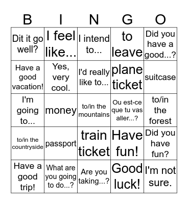 Chapitre 11 Bingo Card