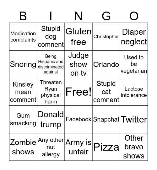 Still awful Bingo Card