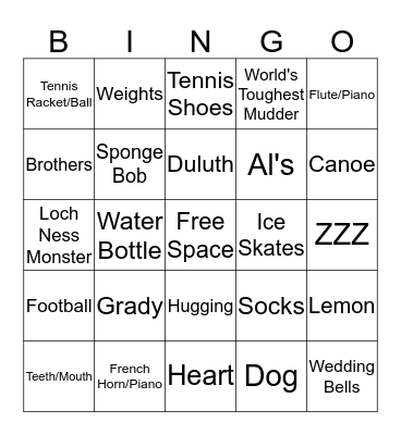 Alyssa's Shower Bingo Card