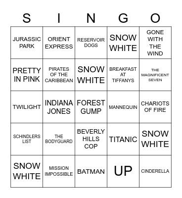 021 MOVIE THEMES Bingo Card