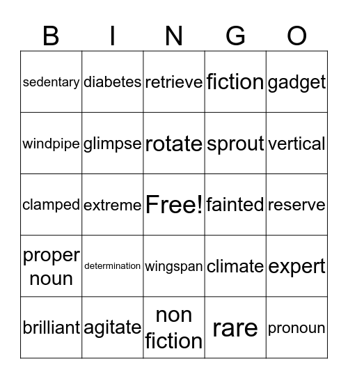 Third Grade Bingo Card