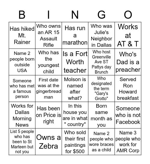 July 4th Bash  Bingo Card
