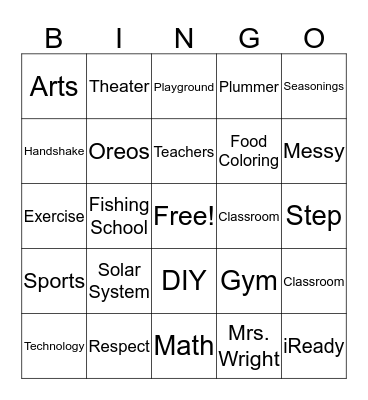 The Fishing School Bingo Card
