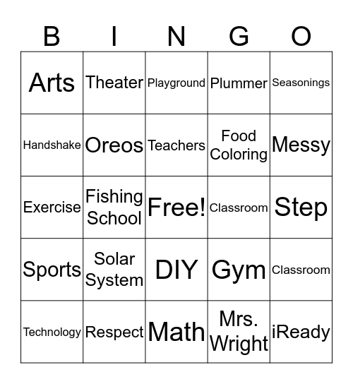 The Fishing School Bingo Card