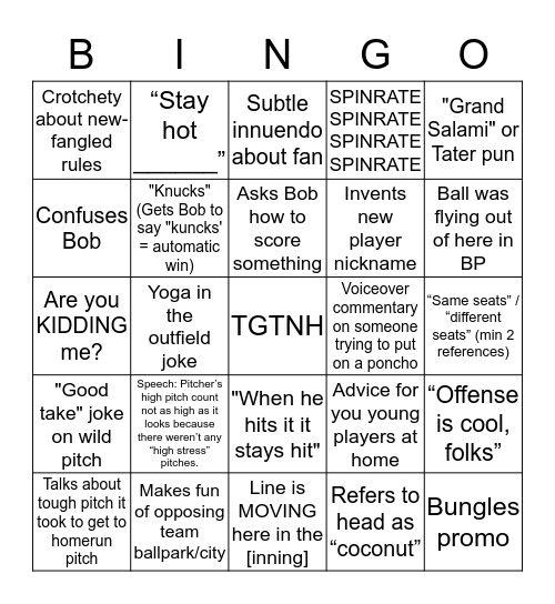 FP Bingo Card