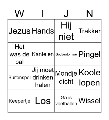 VOETBALVROUWEN BINGO Card