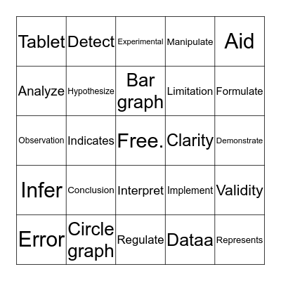 Vocabulary. Bingo Card