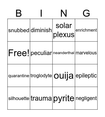bingo Card