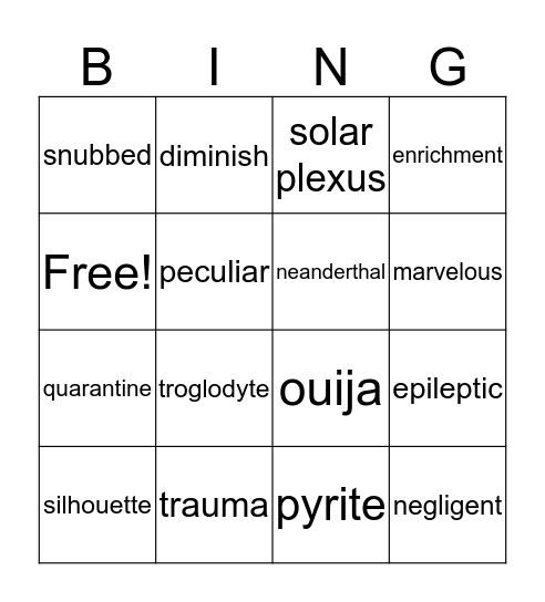 bingo Card