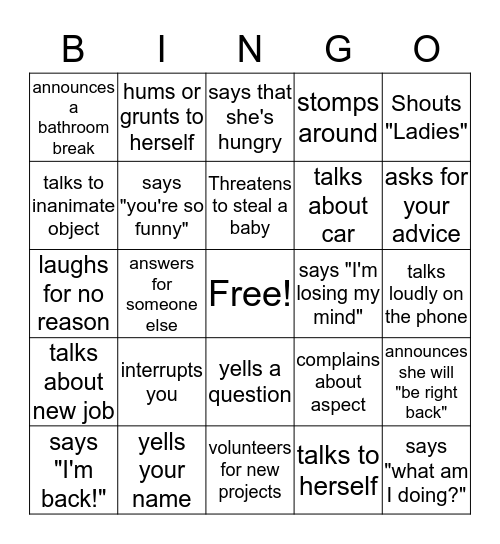 Jojo Bingo Card