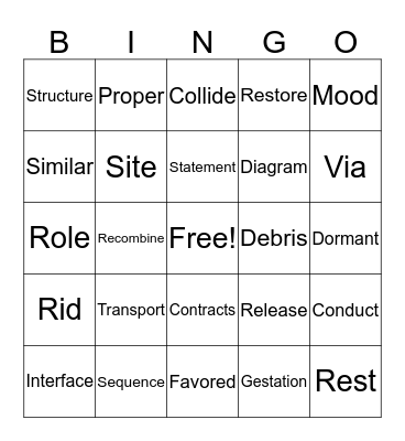 Science Bingo Card